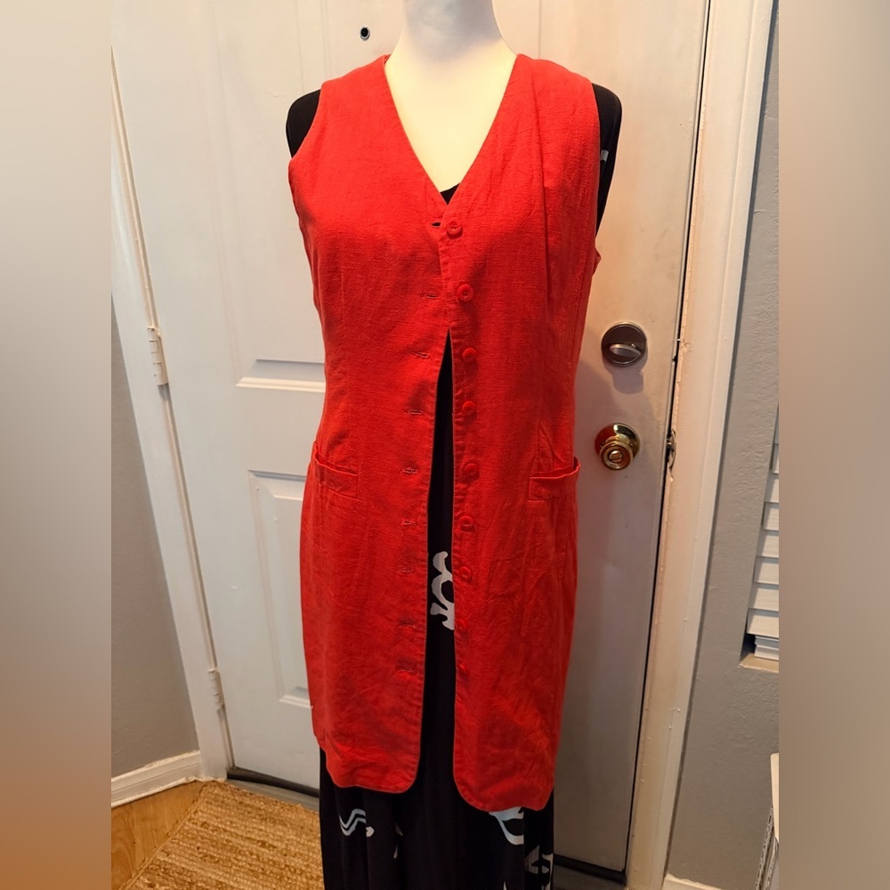 Express | vintage EUC coral button up women’s vest duster